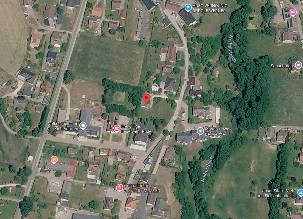 Luftbildkarte mit markiertem Standort in Obermitterdorf 38